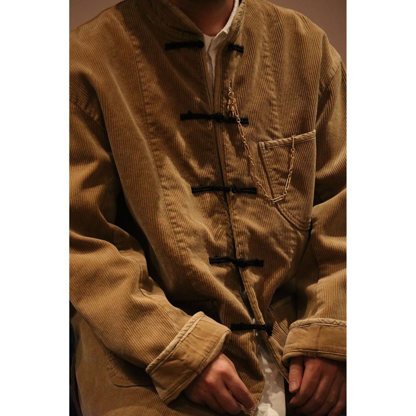 CORDUROY CHINESE JACKET-WATCH CHAIN ITEM
