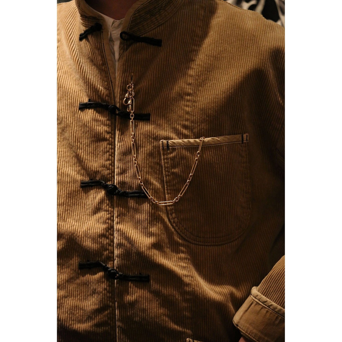 CORDUROY CHINESE JACKET-WATCH CHAIN ITEM