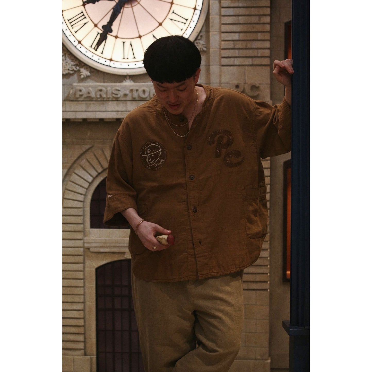 SUVIN GOLD GAUZE BASEBALL SHIRT CUSTOM