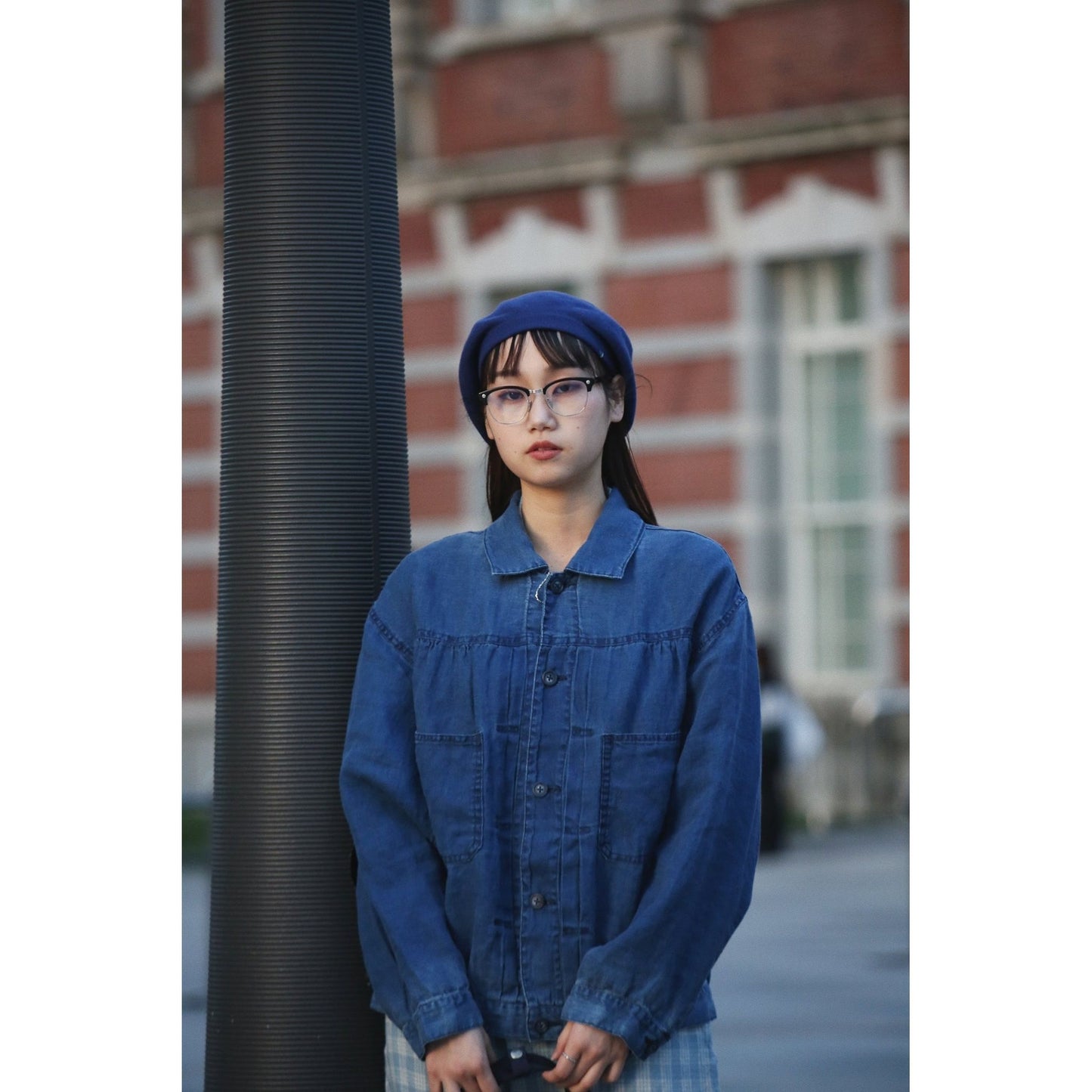 INDIGO LINEN SHORT JACKET