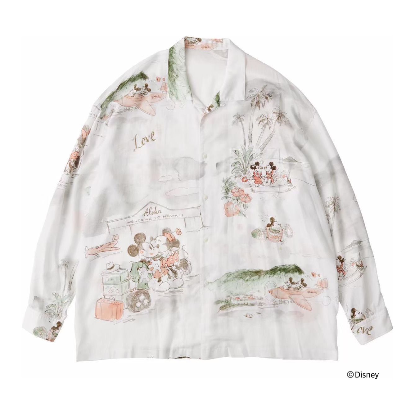 DISNEY M&F PC ORIGINAL ART ALOHA COLLECTION ALOHA LONG SHIRT HAWAII