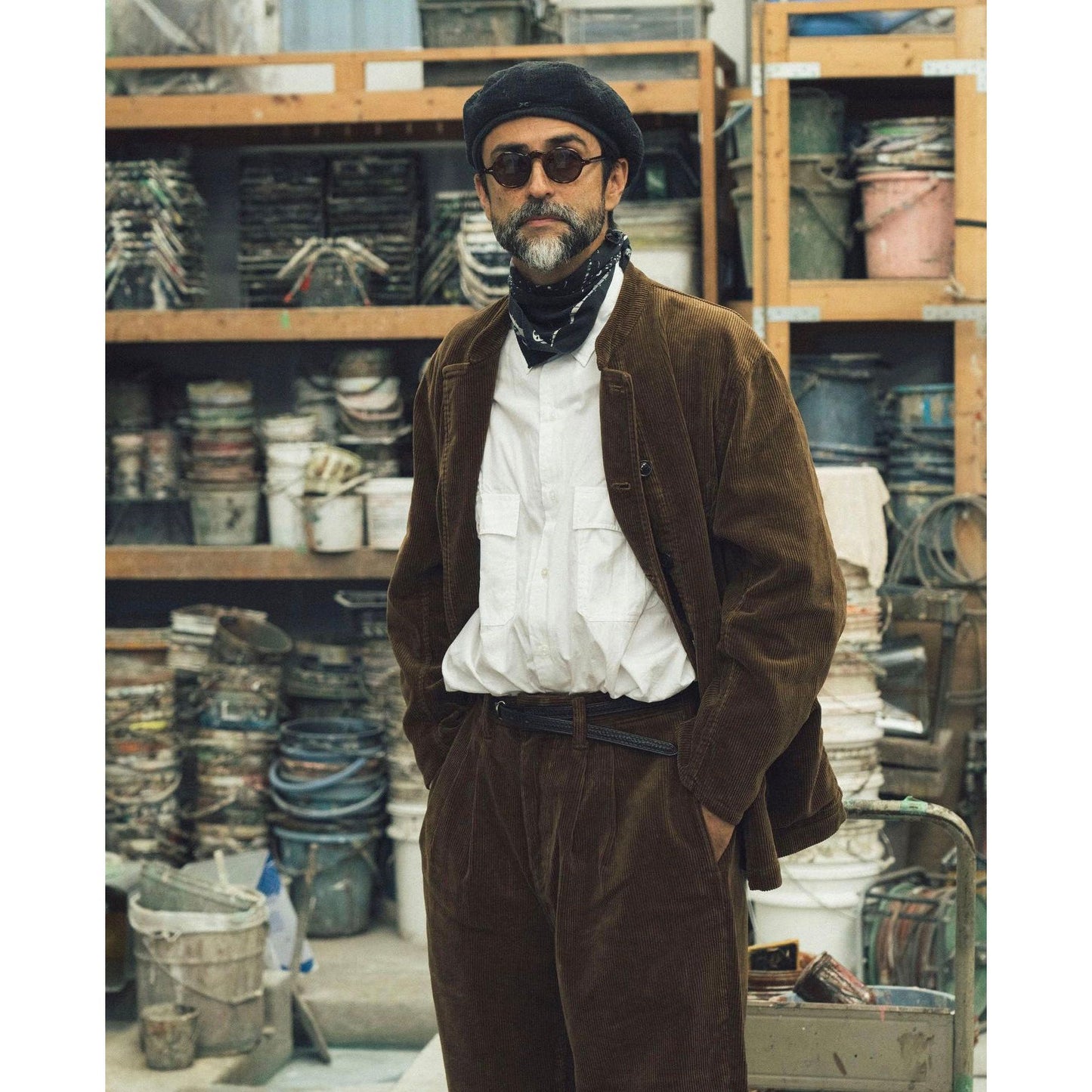 "TOKYO MARUNOUCHI EXCLUSIVE" CORDUROY STAND COLLAR FRENCH DOUBLE JACKET