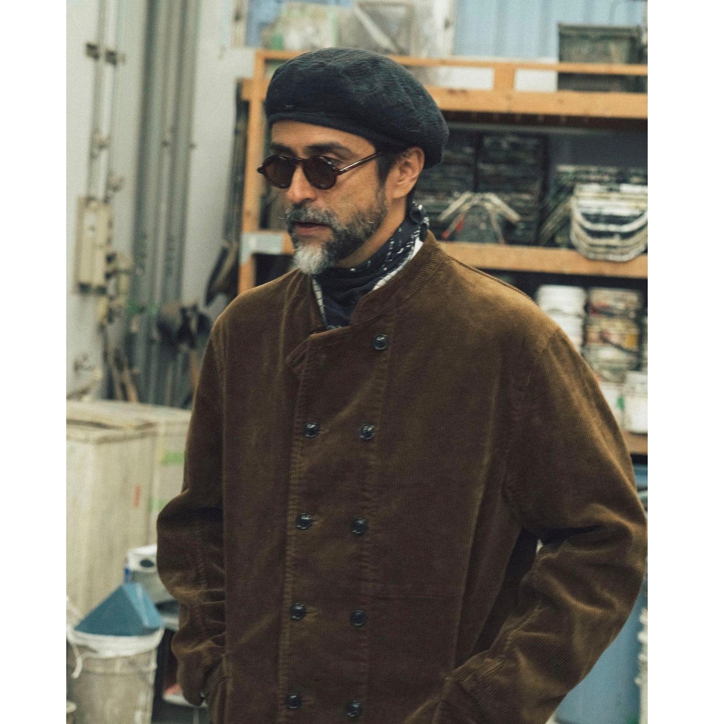 "TOKYO MARUNOUCHI EXCLUSIVE" CORDUROY STAND COLLAR FRENCH DOUBLE JACKET