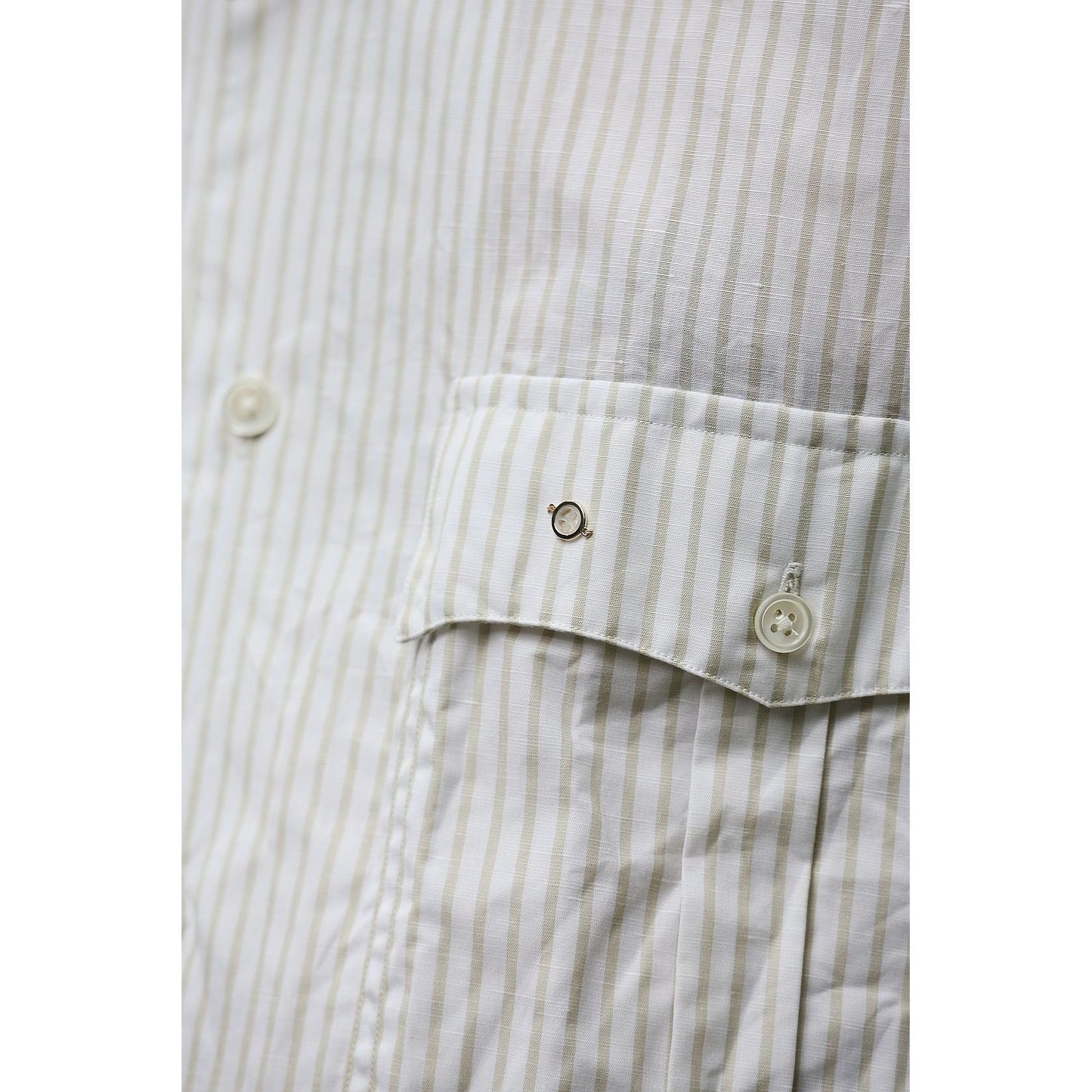 KEROUAC GOLD STRIPE SHIRT (ALUMO) W\PEACE SHELL GOLD CHARM