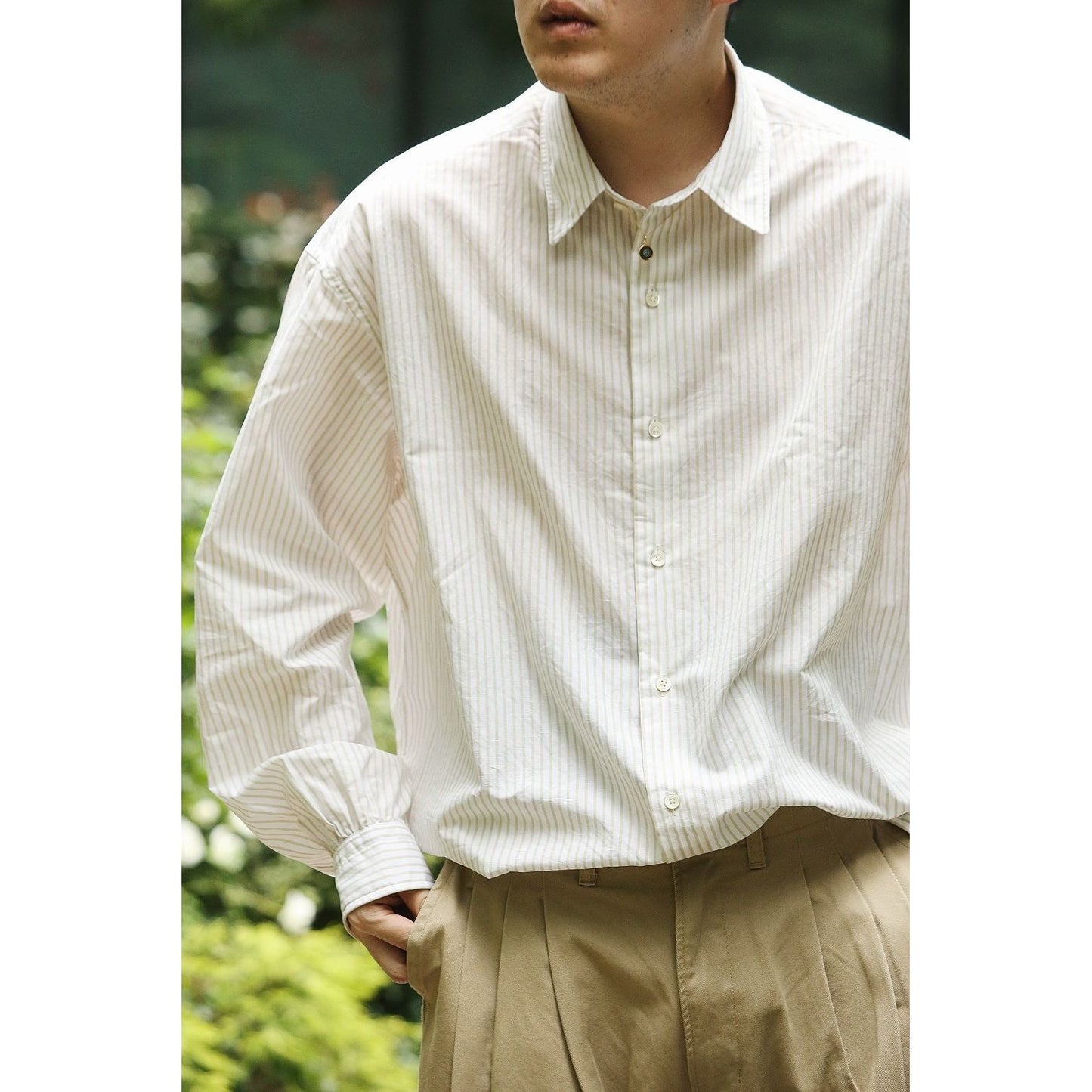 DIRECTOR`S GOLD STRIPE SHIRT (ALUMO) W/GOLD CUFFLINKS