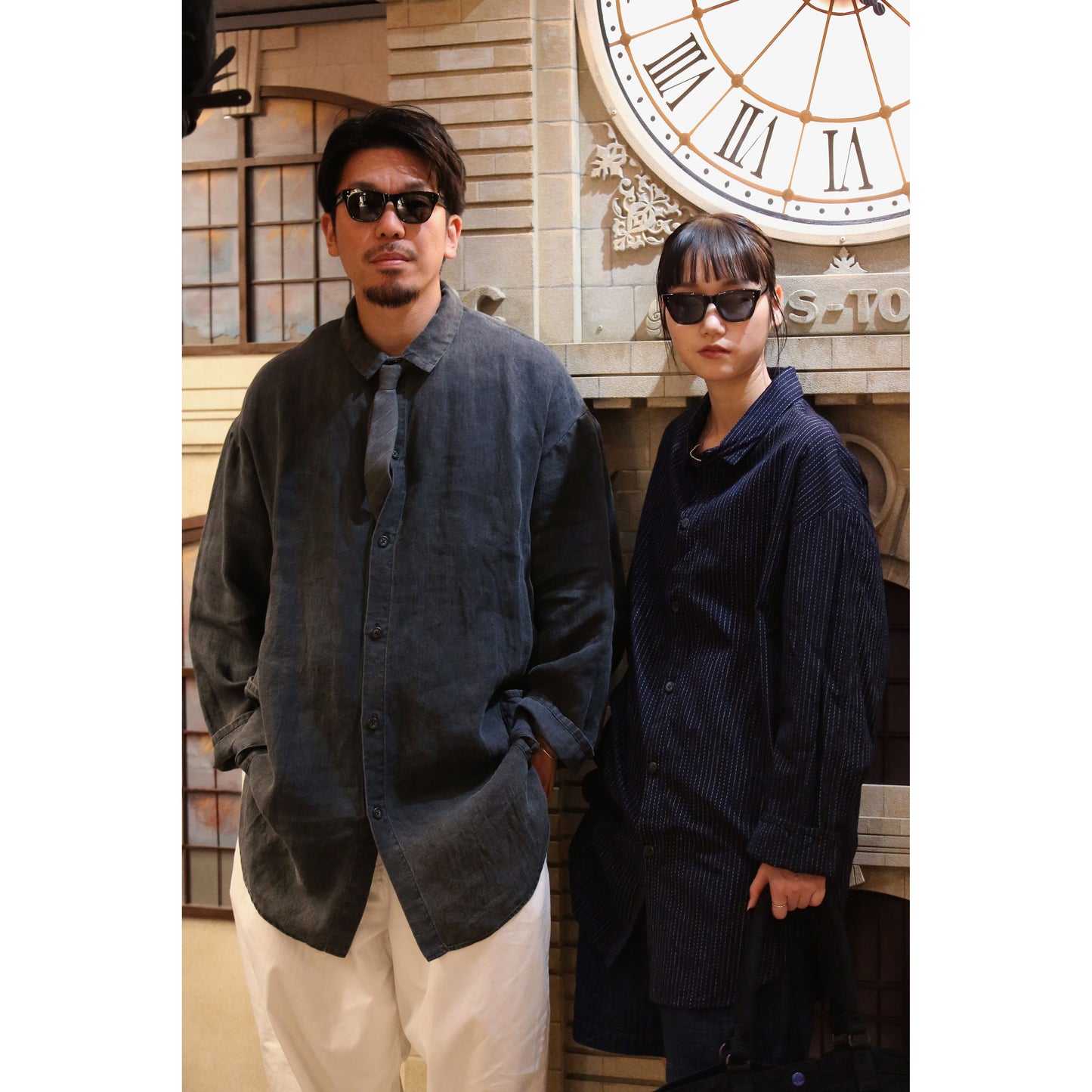 BLACK LINEN SHIRT JACKET