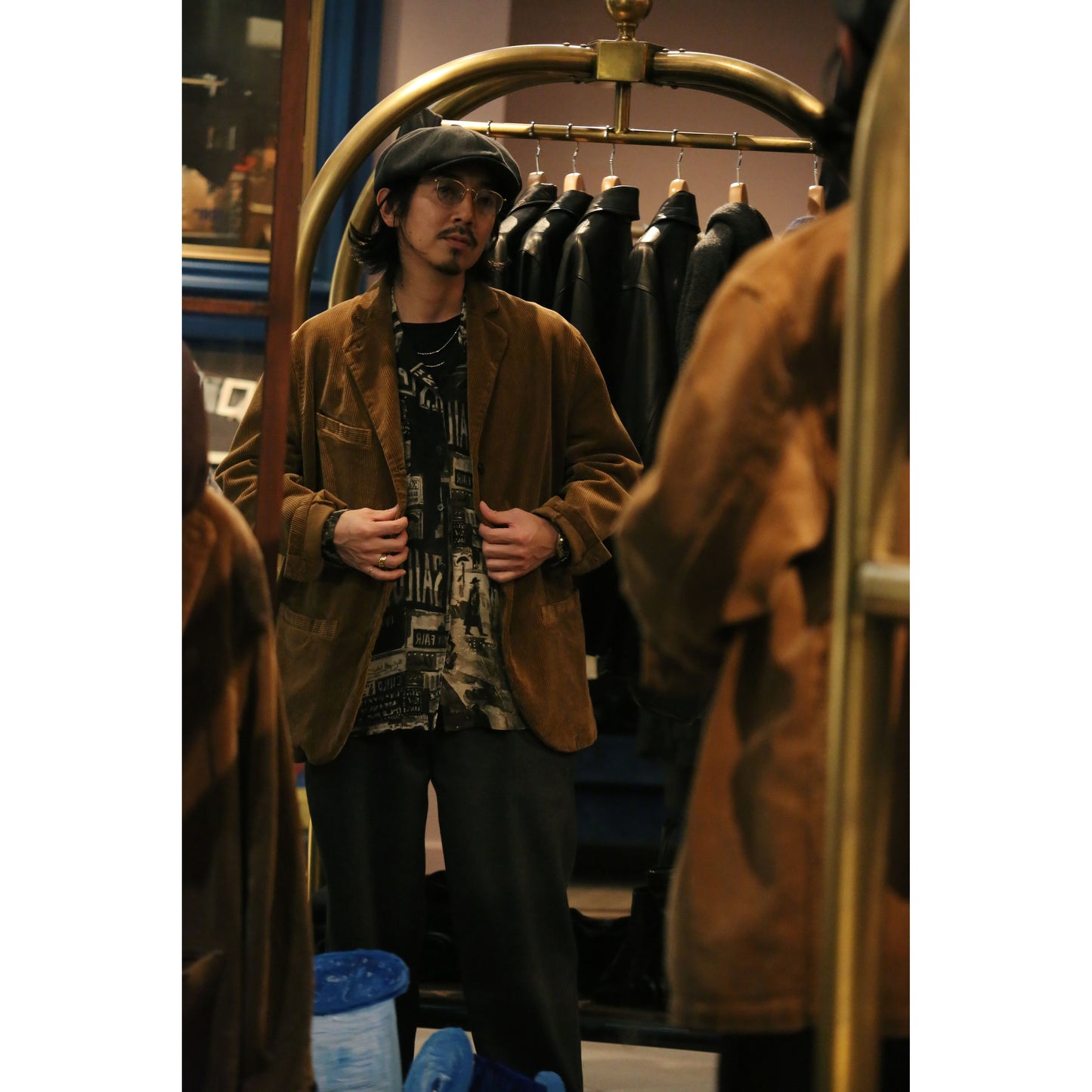 "TOKYO MARUNOUCHI EXCLUSIVE" CORDUROY CLEMENCEAU JACKET WATCH CHAIN ITEM