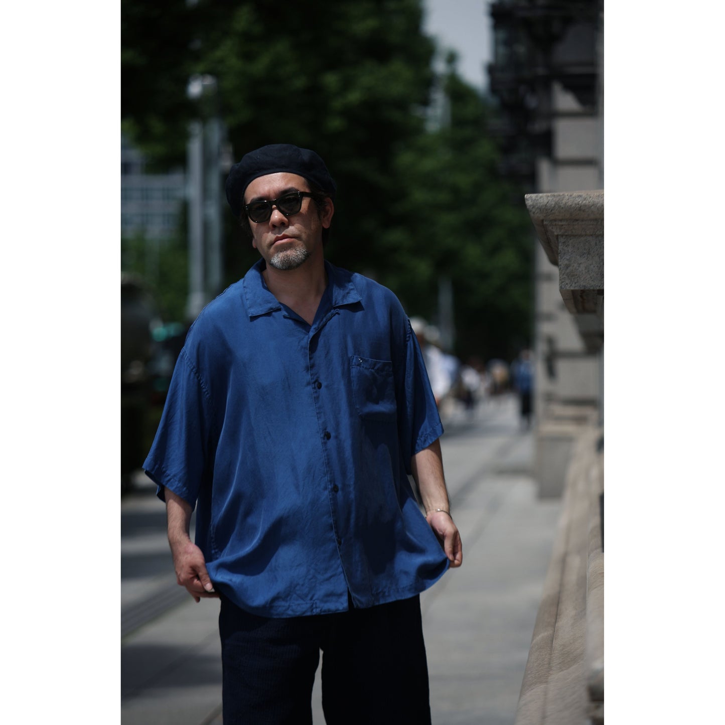 H/W INDIGO SILK SHIRT