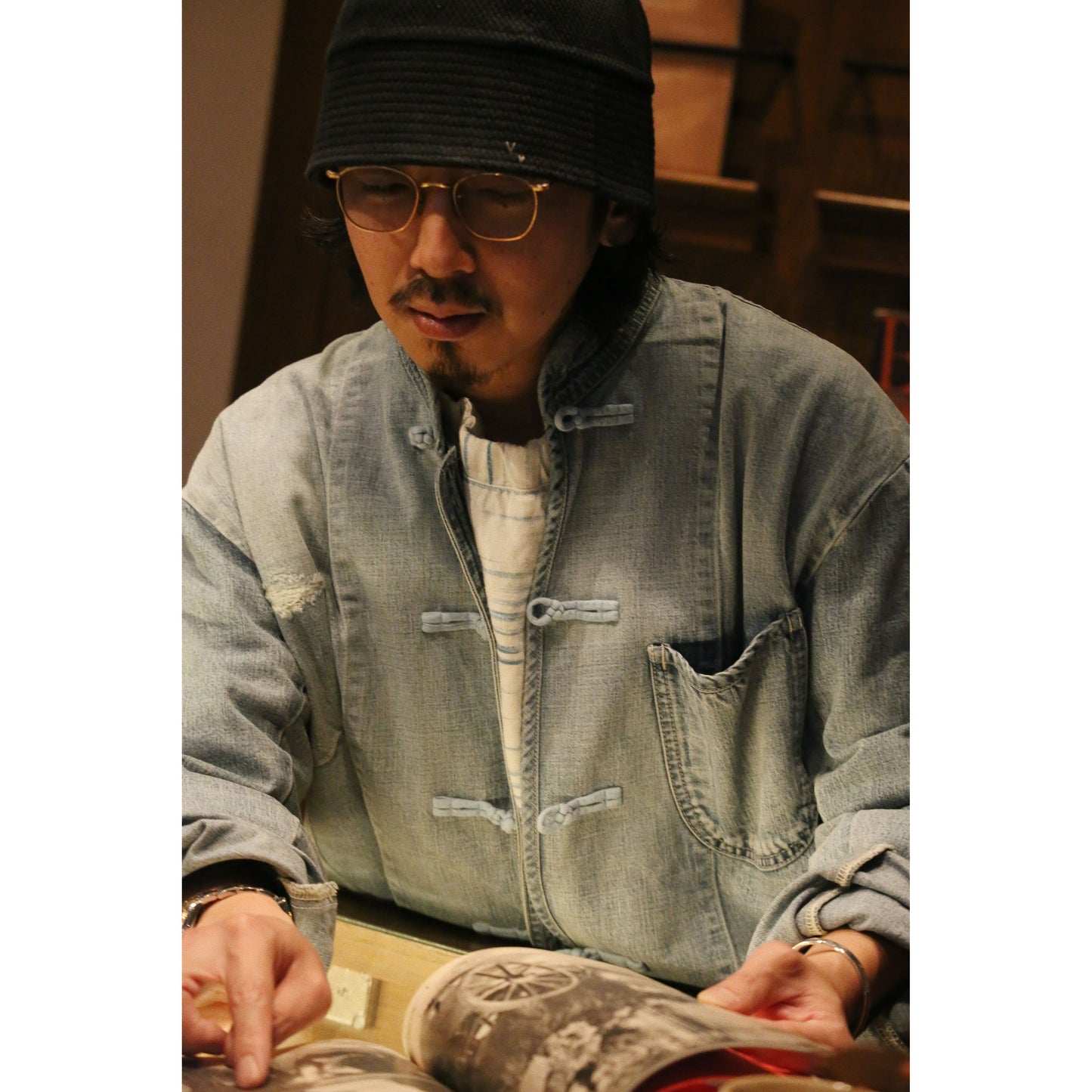 CANNERY ROW DENIM CHINESE JACKET