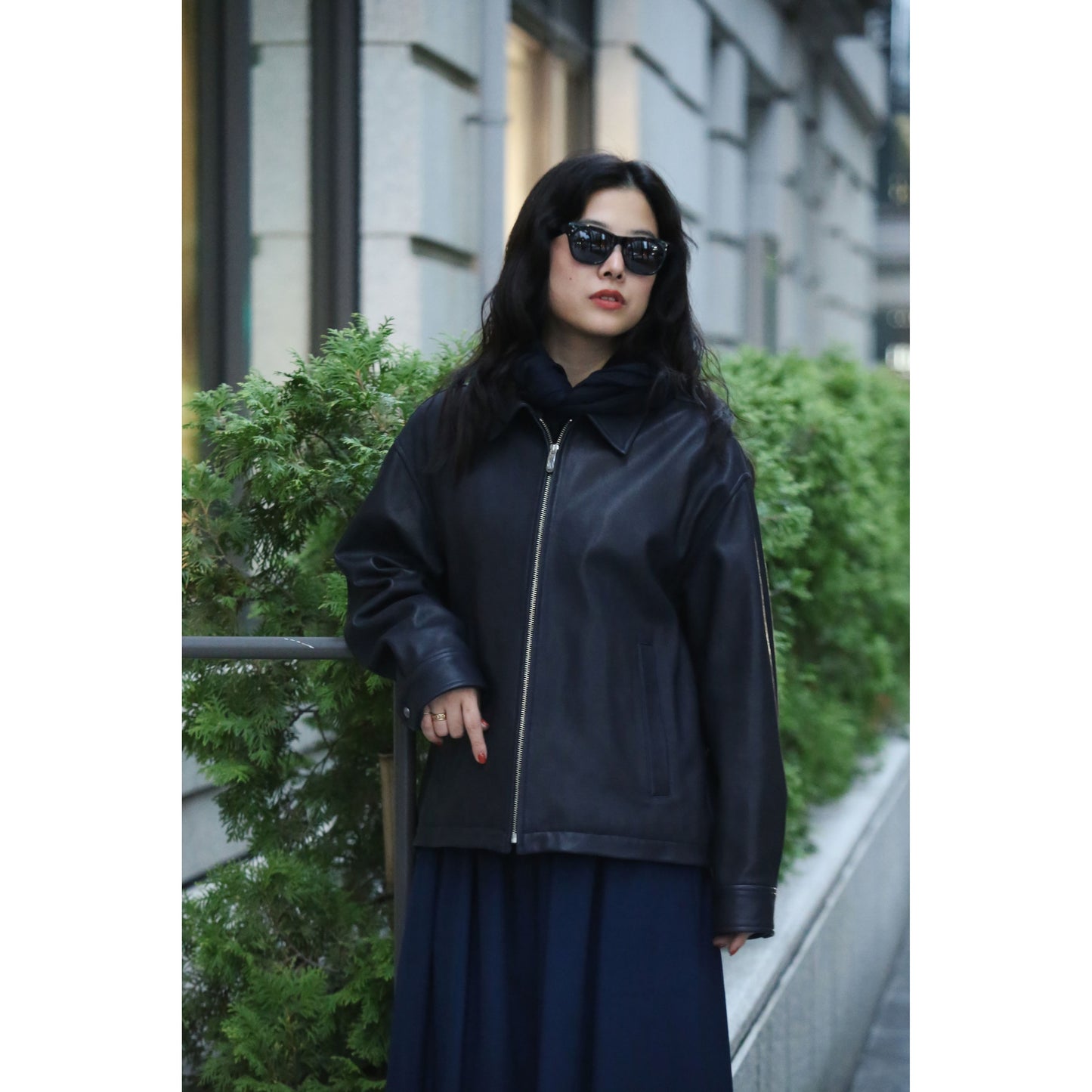 LEATHER ZIP UP JACKET W/LOVE & PEACE SILVER (ENTREFINO)