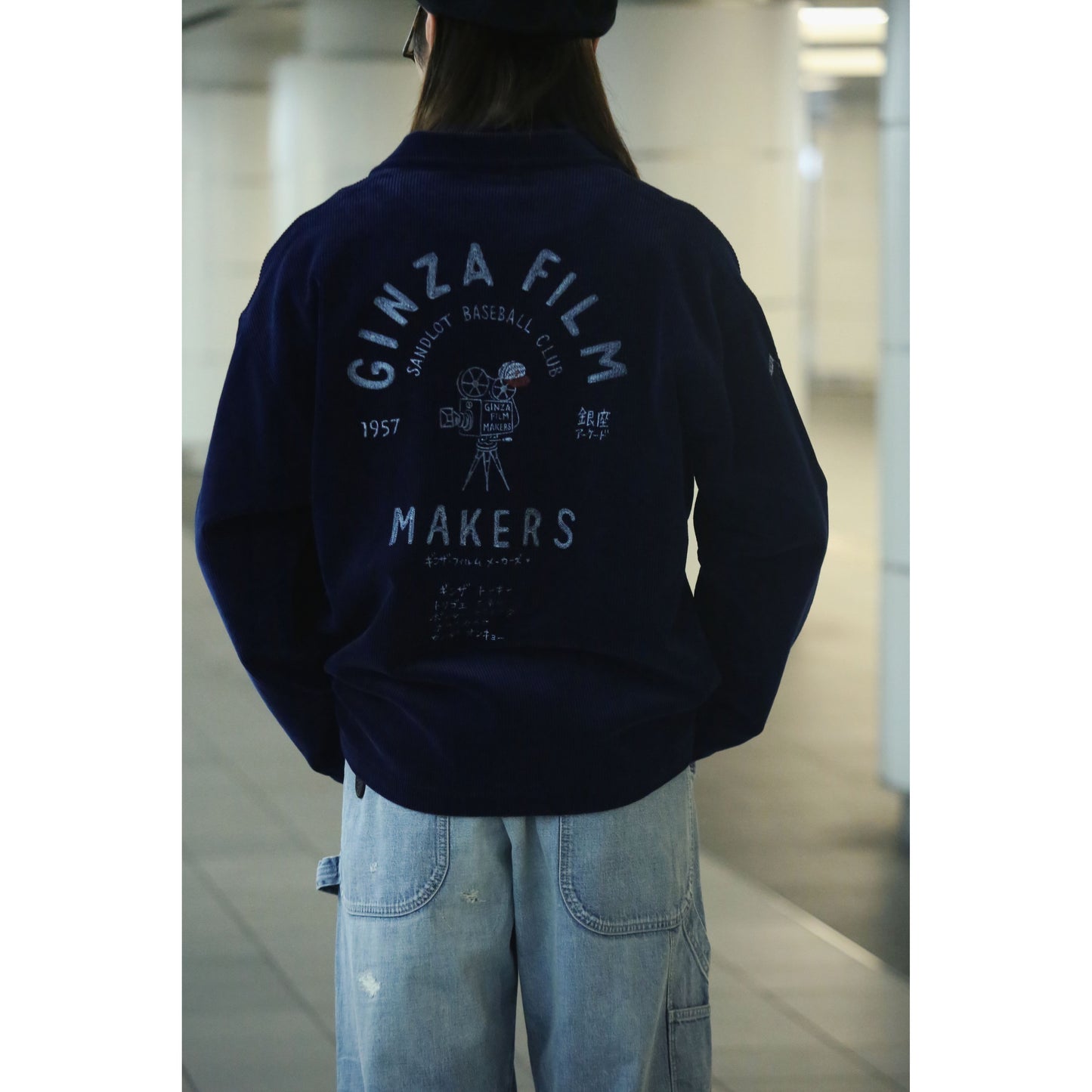 CORDUROY ZIP UP JACKET EMBROIDERY (SANDLOT)
