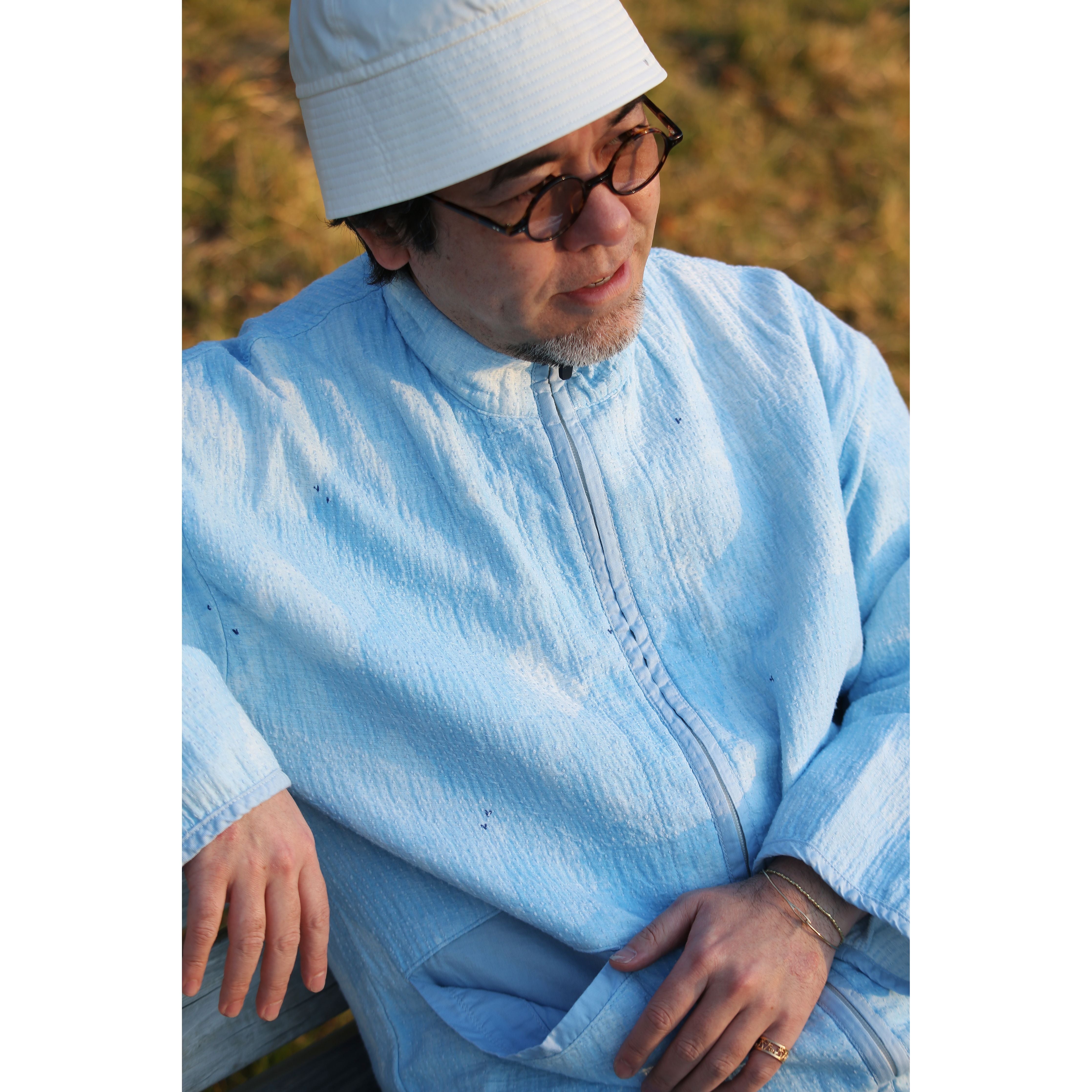 PAINTED SASHIKO WATERCOLOR ZIP UP JACKET – CLASSIC GENTLEMAN