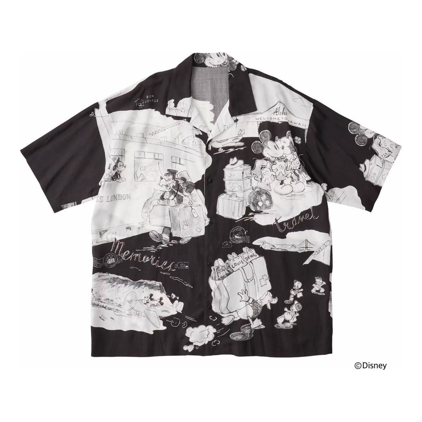 DISNEY M&F PC ORIGINAL ART ALOHA COLLECTION ALOHA SHIRT TRAVEL MEMORIES