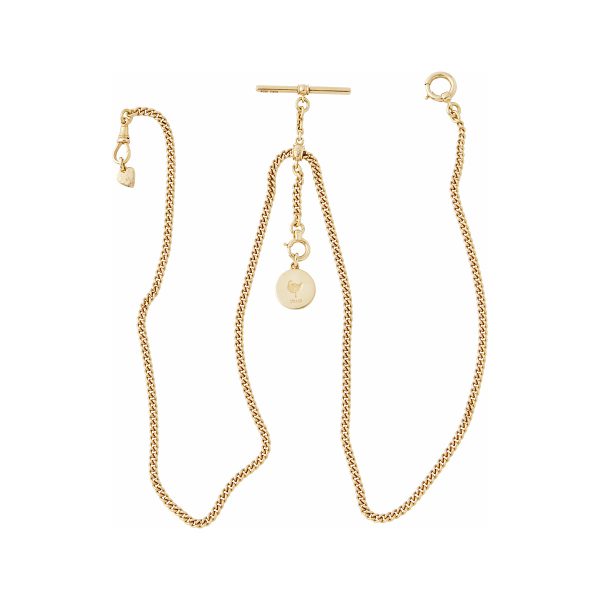 GOLD DOUBLE ALBERT 3WAY WATCH CHAIN