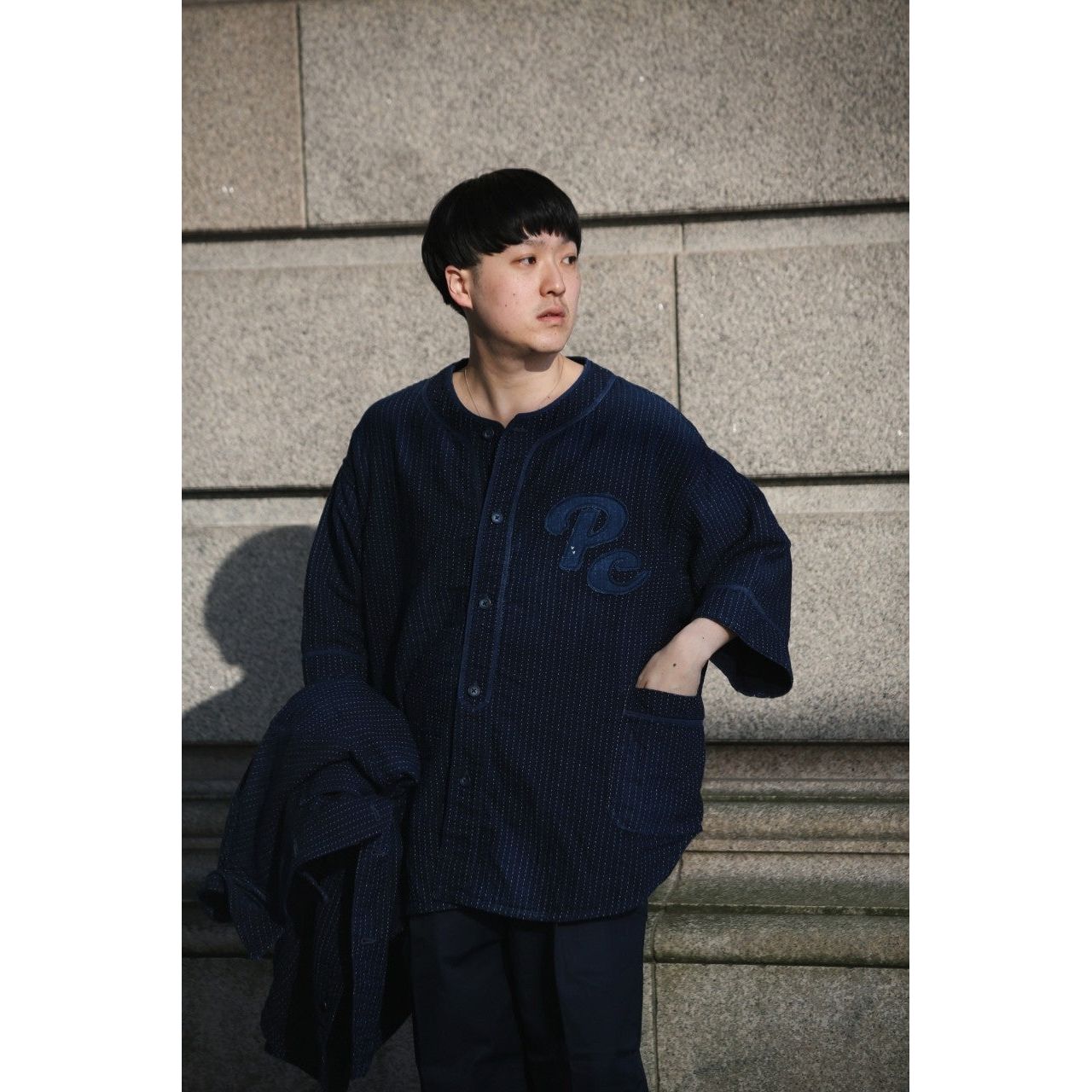 SASHIKO STRIPE BASEBALL SHIRT CUSTOM