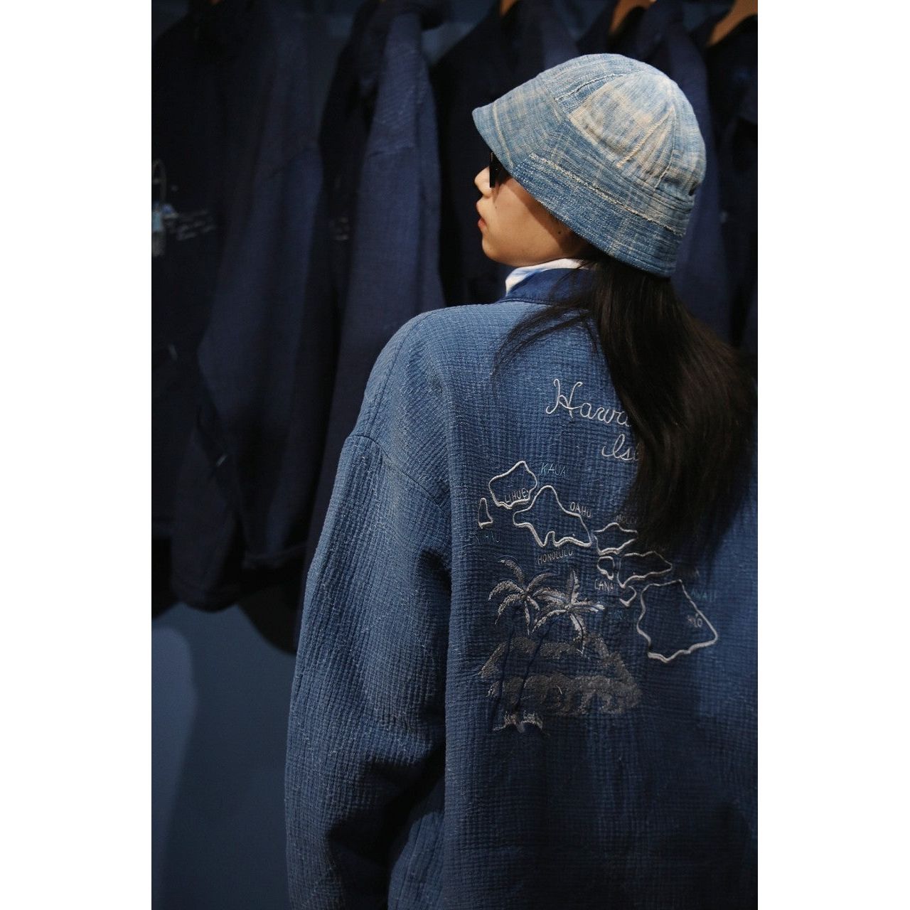 NEW SASHIKO LIGHT OLD HAWAII ZIP UP JACKET