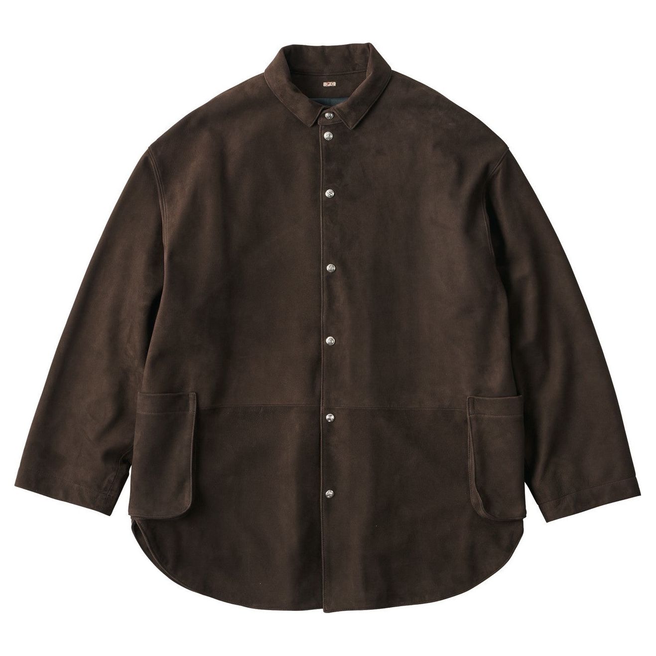 LEATHER SUEDE SHIRT JACKET W/SILVER BUTTONS (ENTREFINO)