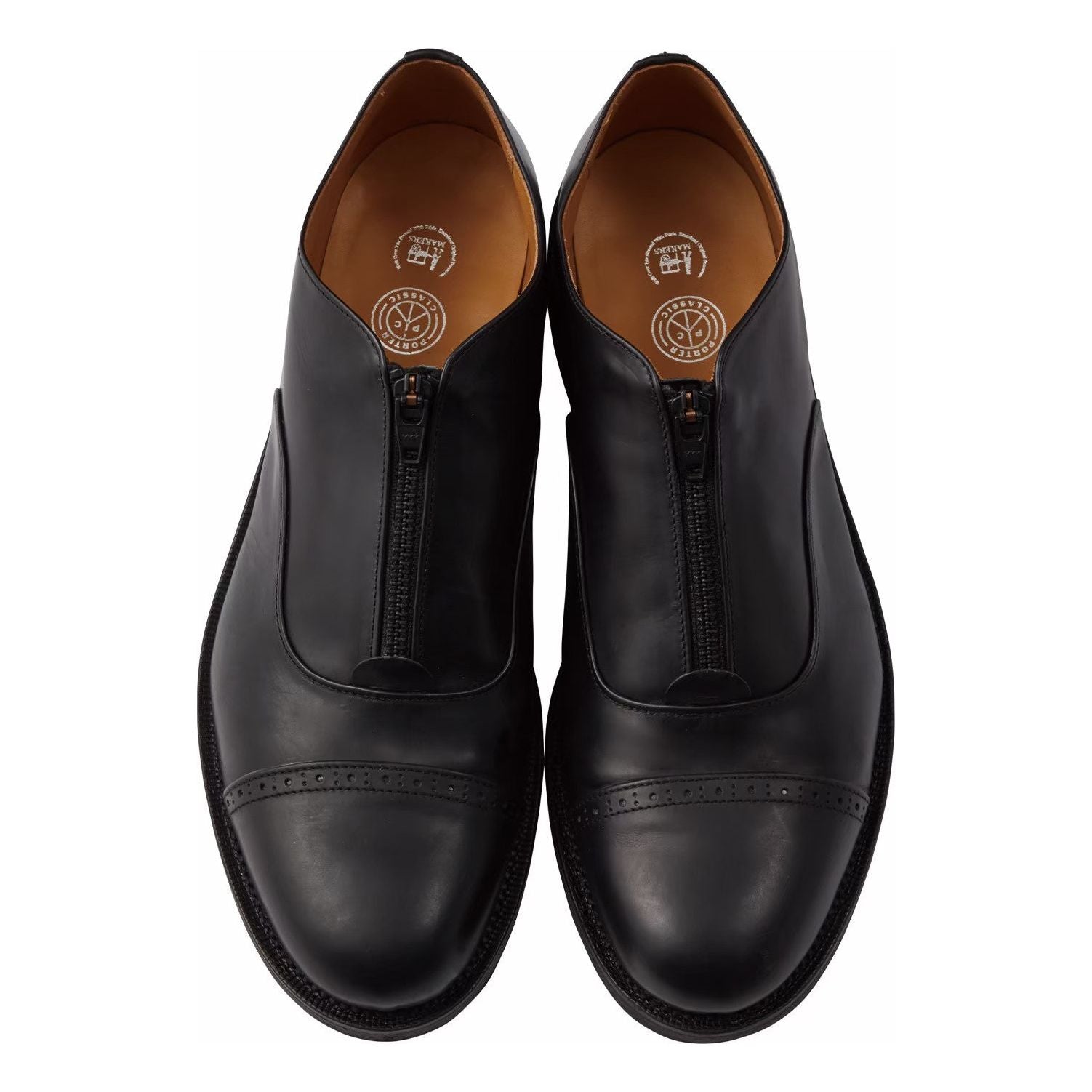 GENTLEMAN'S LEATHER ZIP SHOES (BLACK ZIP)