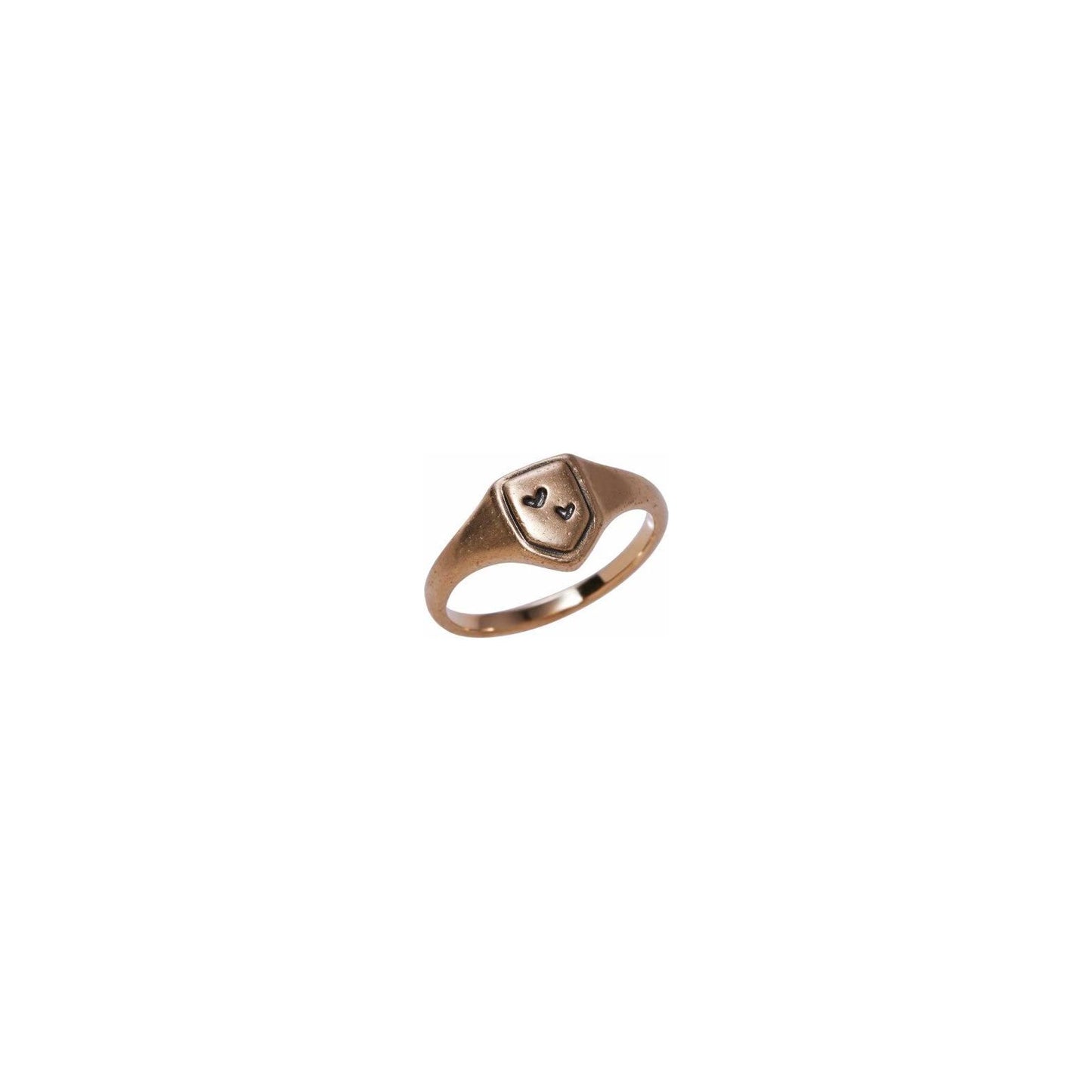 ANTIQUE HEART SIGNET RING WIDE