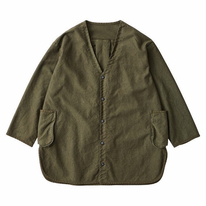 MOLESKIN NO COLLAR SHIRT JACKET