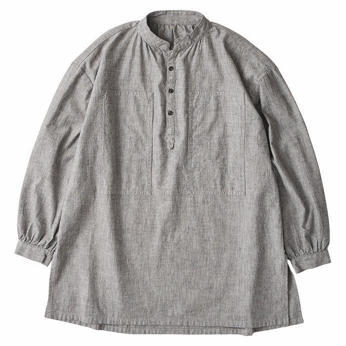 STAND COLLAR LONG SMOCK SHIRT