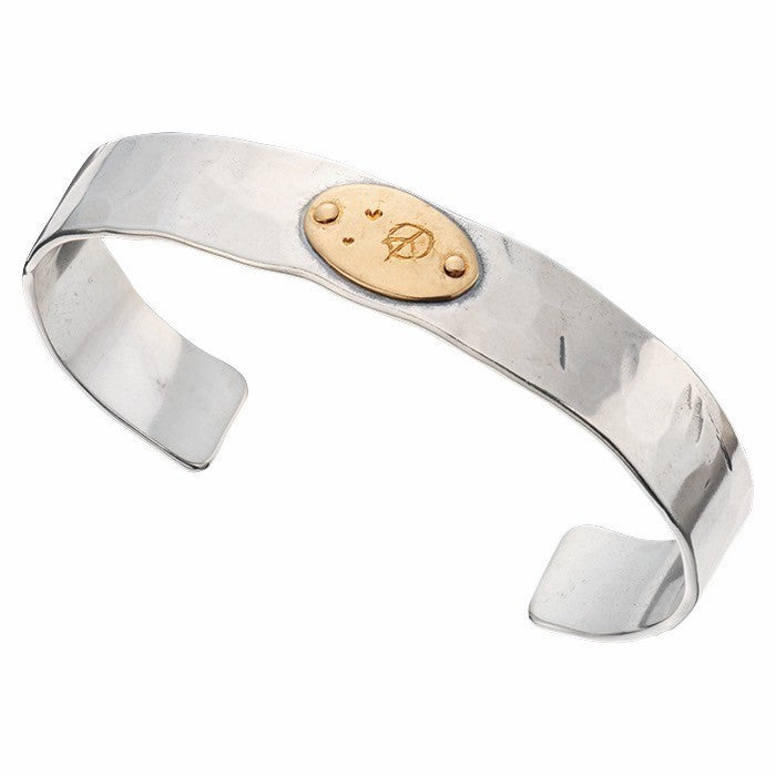 GOLD RIVET BANGLE LOVE & PEACE CUSTOM
