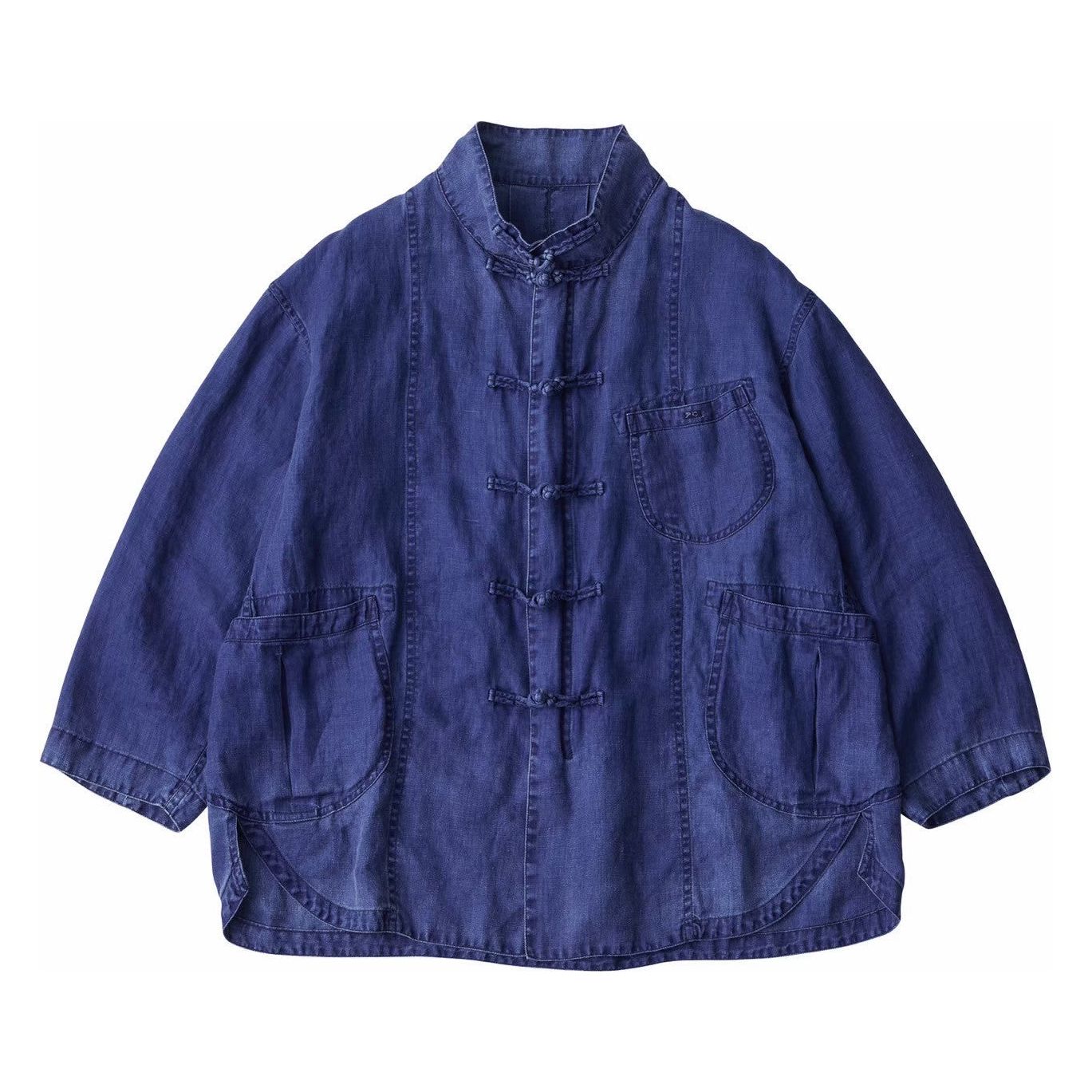 INDIGO LINEN CHINESE JACKET