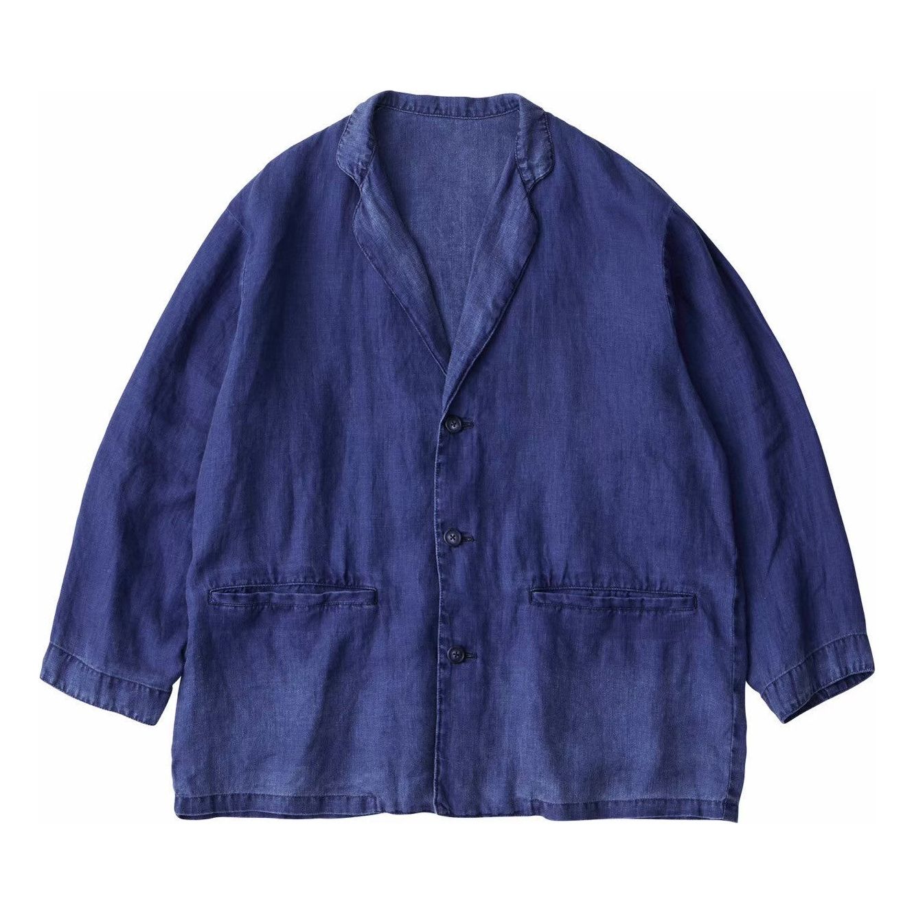 INDIGO LINEN WIDE JACKET