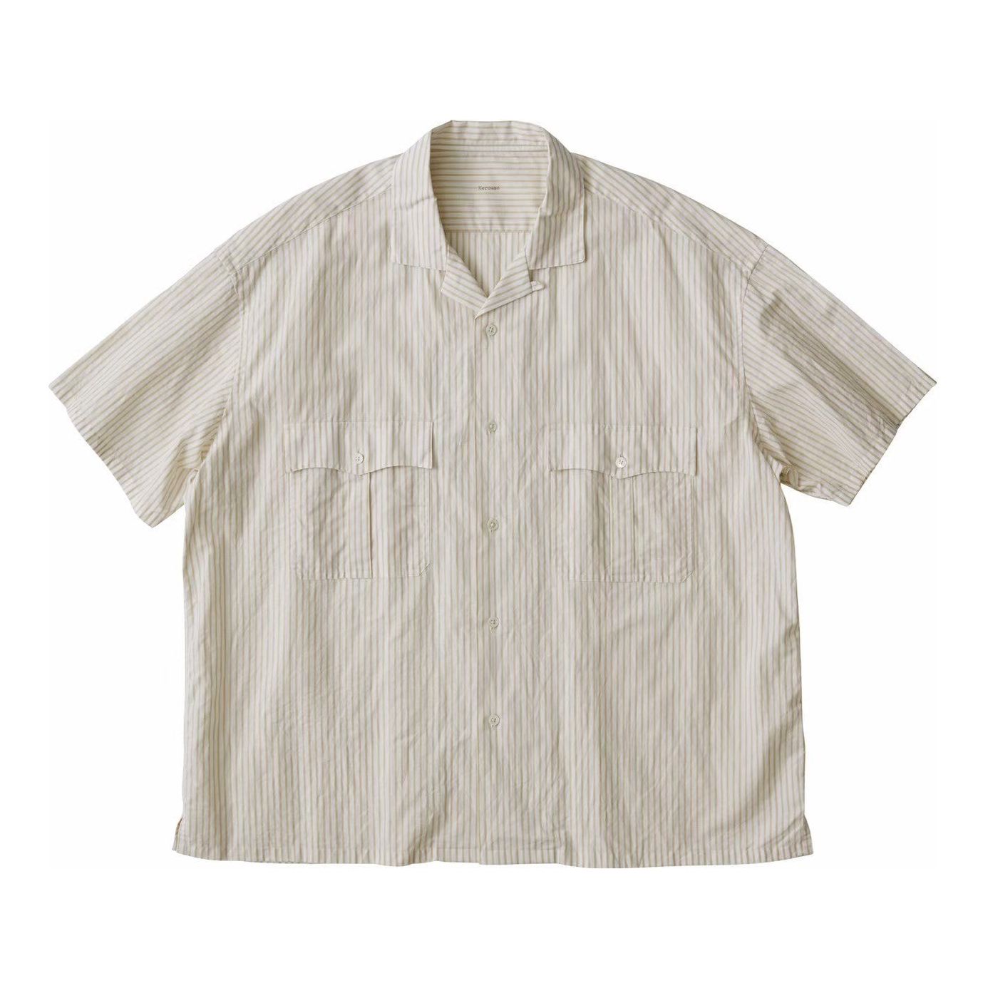 KEROUAC GOLD STRIPE SHIRT (ALUMO) W\PEACE SHELL GOLD CHARM