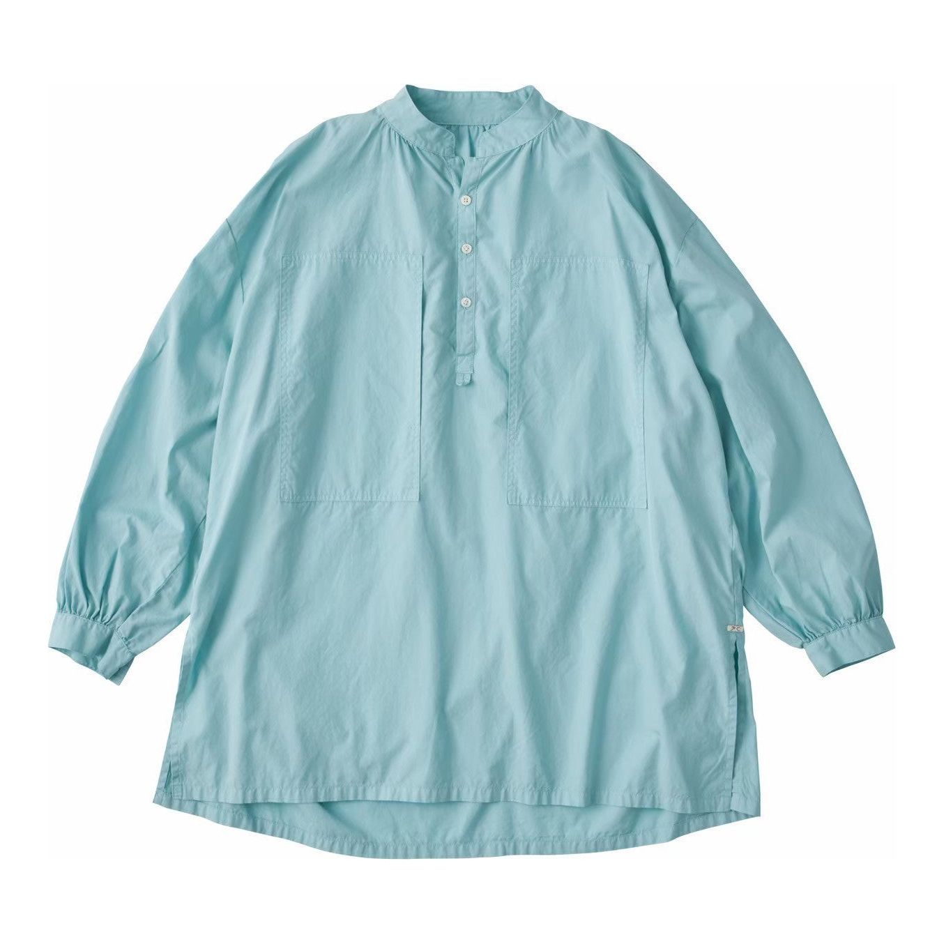 STAND COLLAR LONG SMOCK SHIRT (NILE GIZA COTTON)