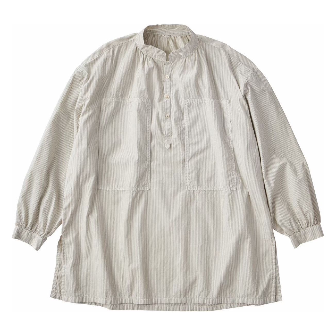 STAND COLLAR LONG SMOCK SHIRT WATCH CHAIN ITEM(PECKINPAH)