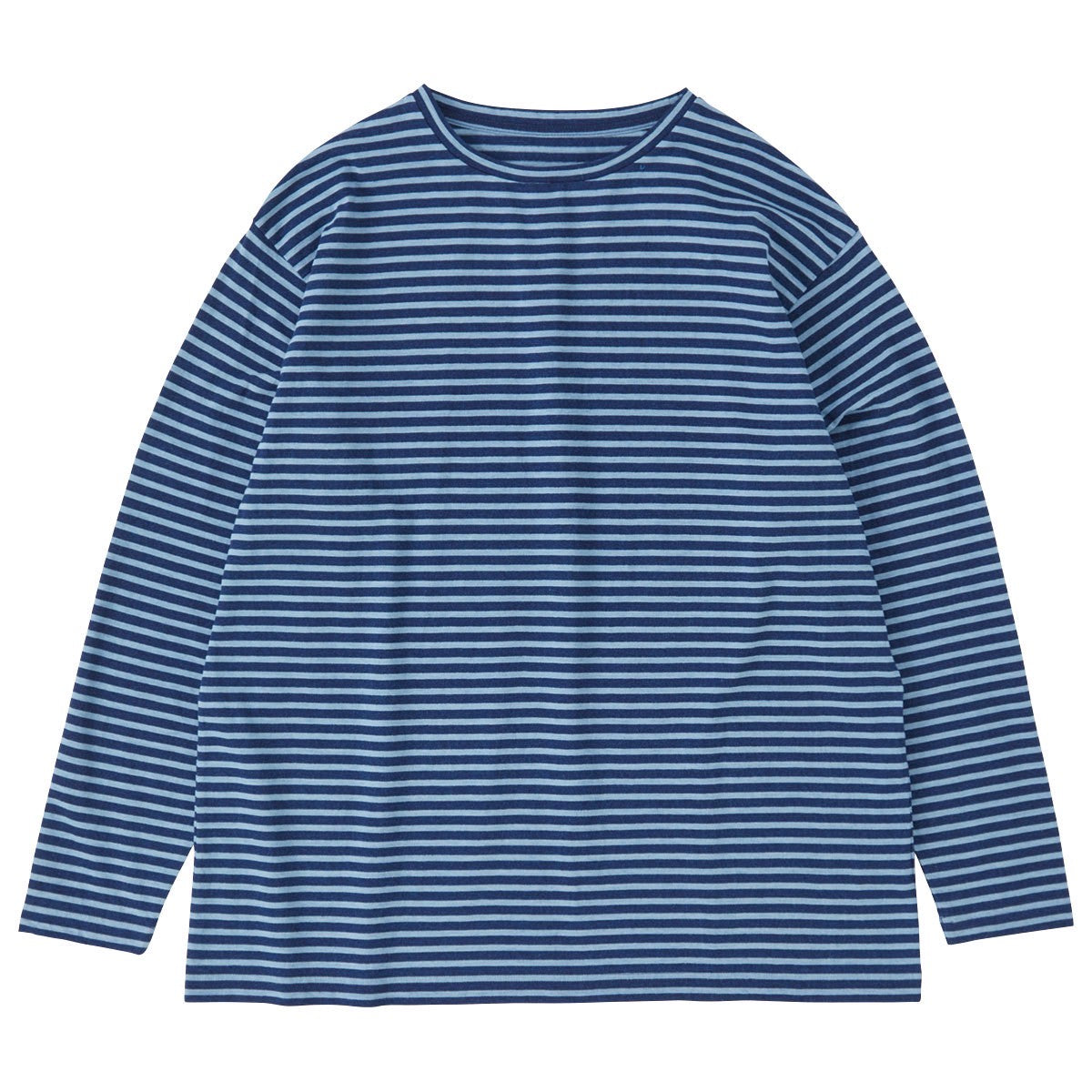 H/W INDIGO BORDER CREWNECK