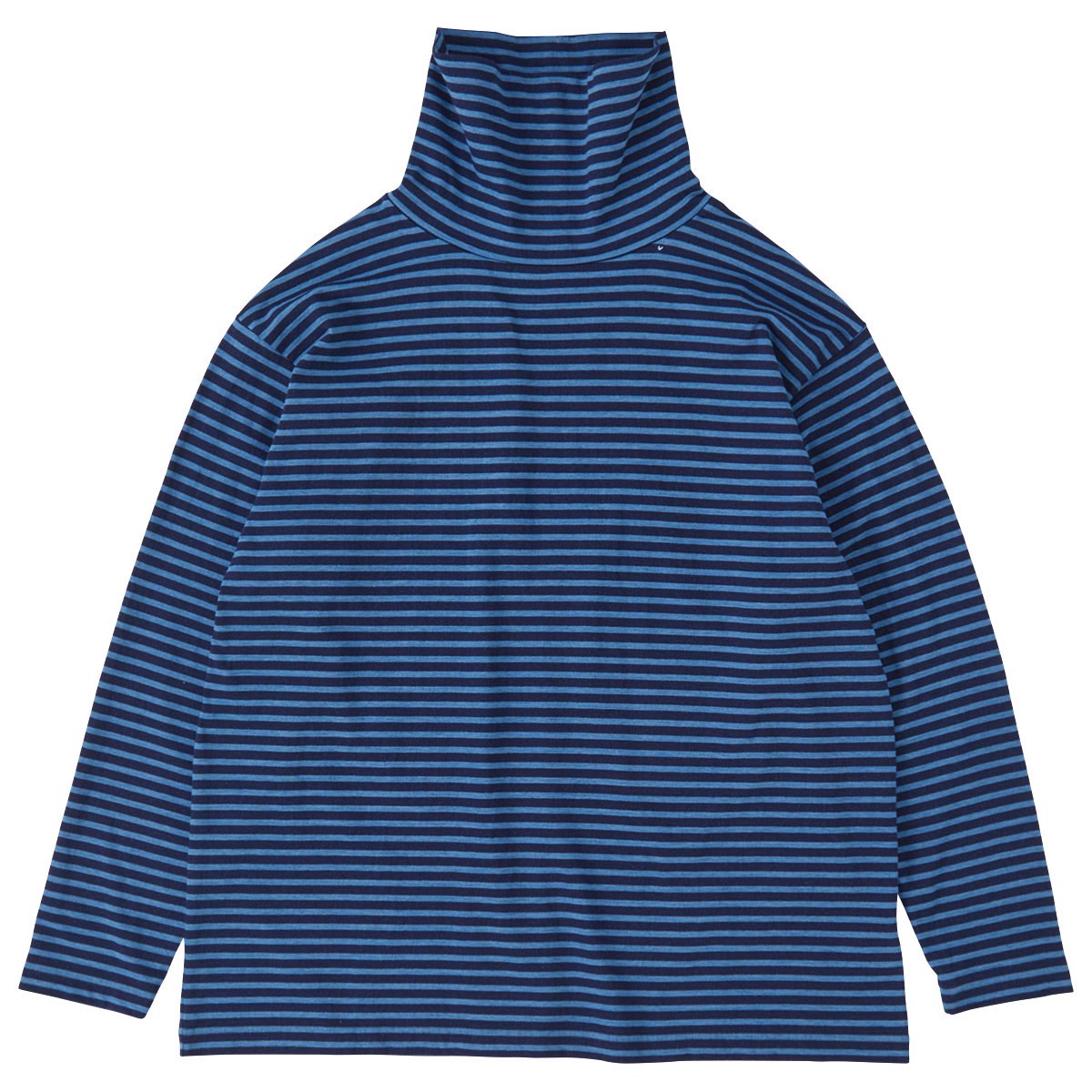 H/W INDIGO BORDER TURTLENECK