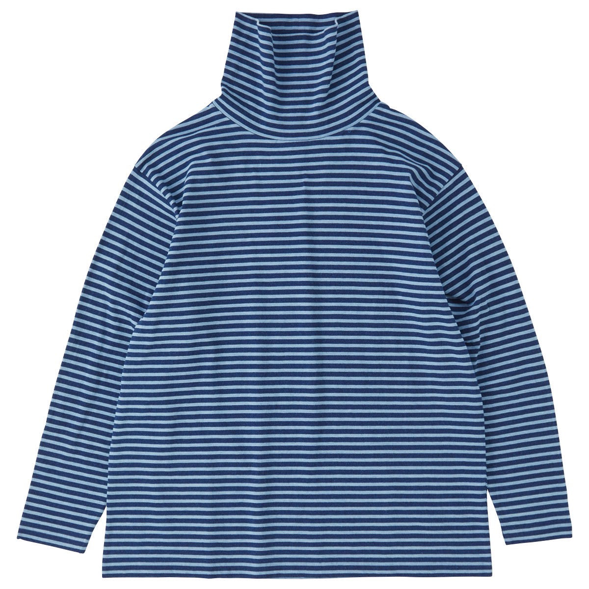 H/W INDIGO BORDER TURTLENECK