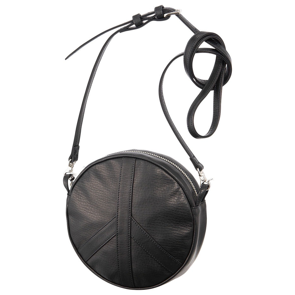 PC RIDERS LEATHER PEACE POUCH W/SILVER ZIPPER