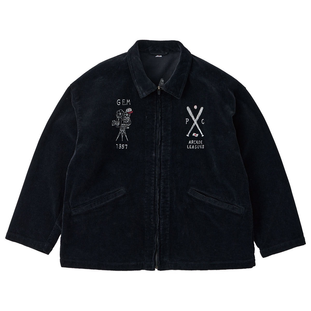 CORDUROY ZIP UP JACKET EMBROIDERY (SANDLOT)