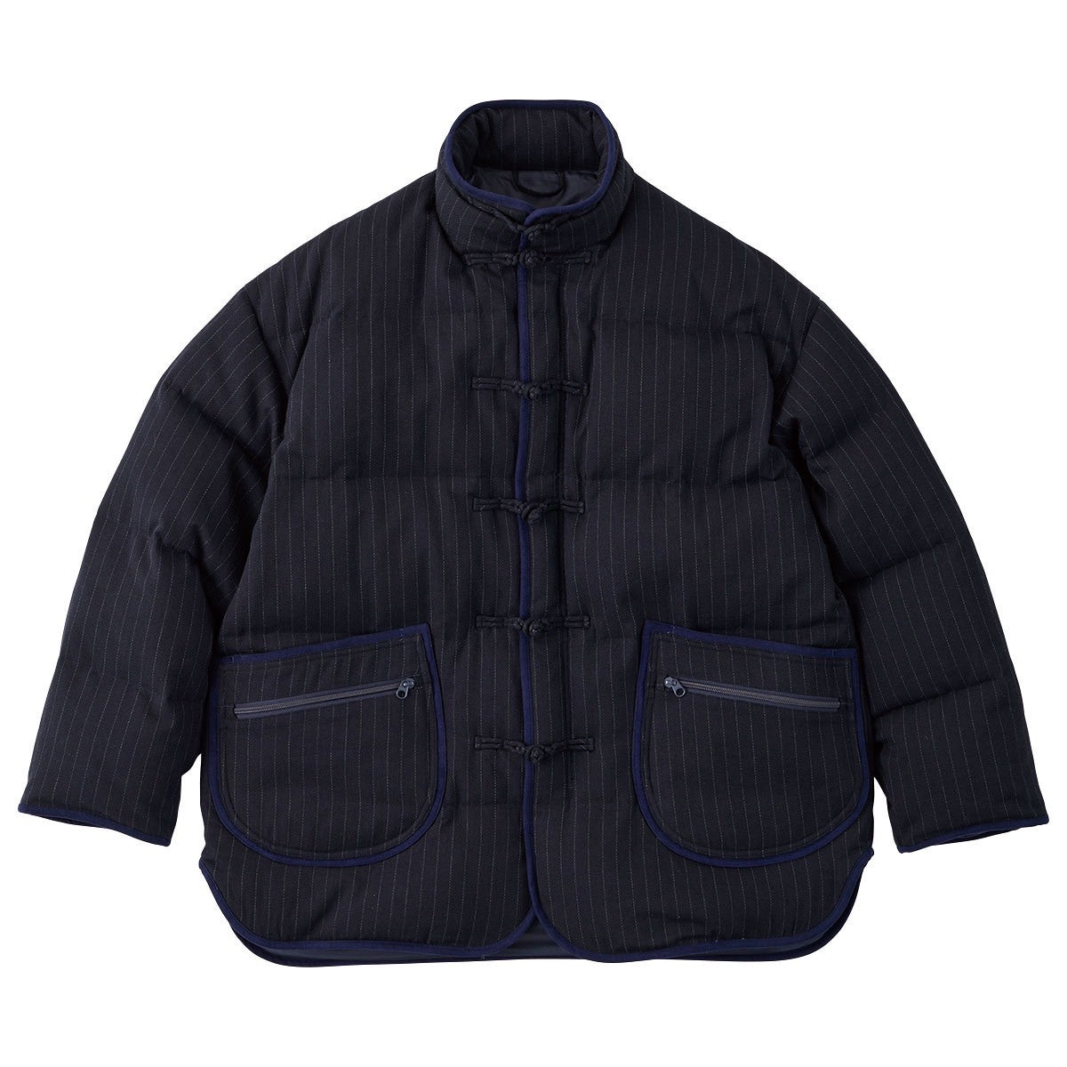 PIN STRIPE CHINESE DOWN JACKET