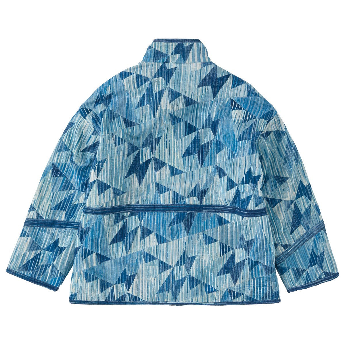 KOKIJI PATCH WORK ZIP UP JACKET PAINTED BLUE STIPE