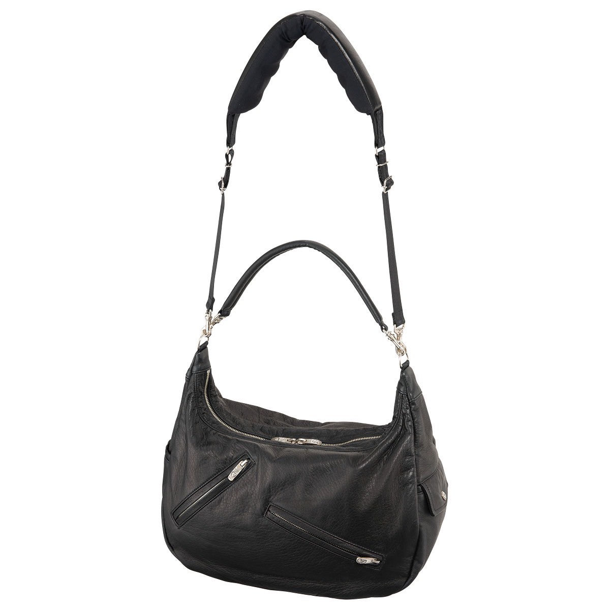 PC RIDERS LEATHER Newton SHOULDER BAG W/LOVE & PEACE SOLVER