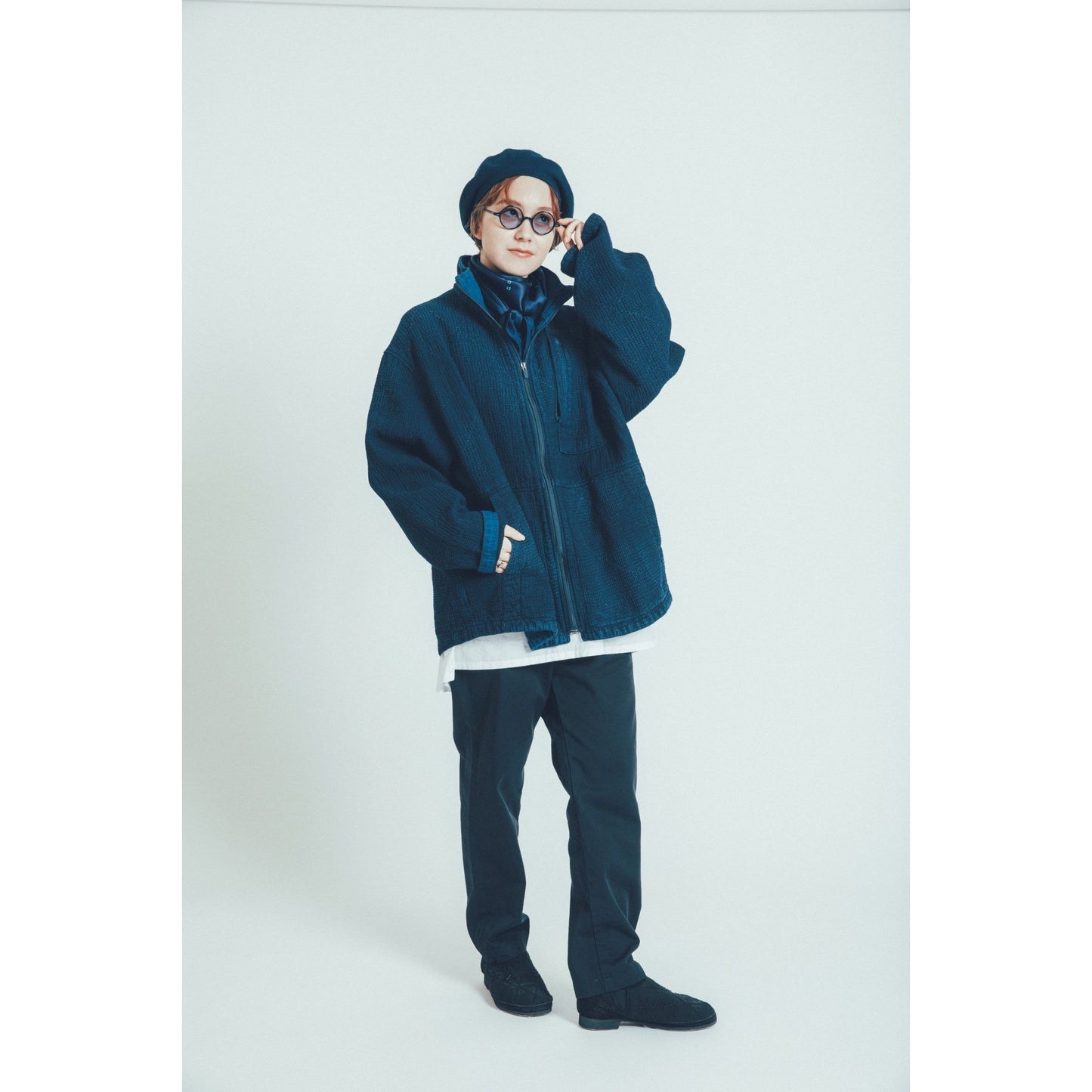 NEW SASHIKO LIGHT ZIP UP JACKET