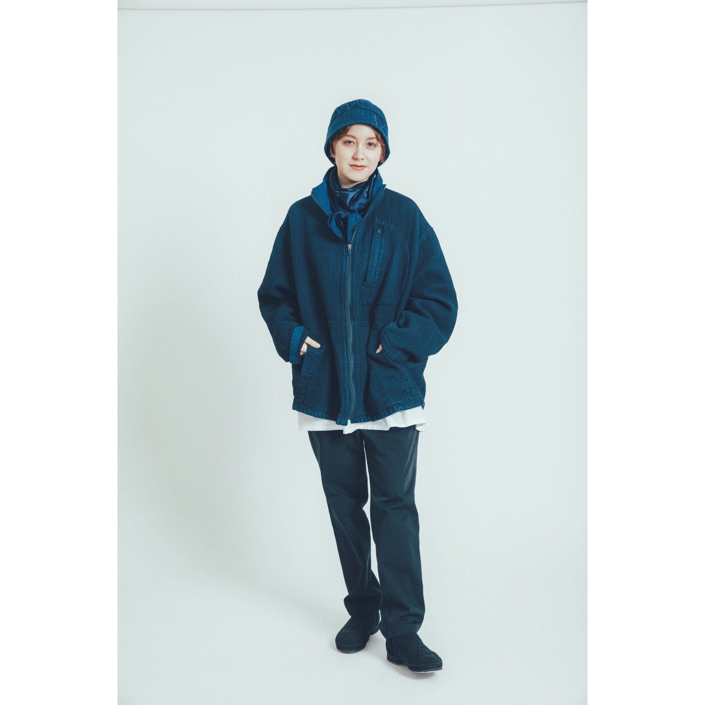 NEW SASHIKO LIGHT ZIP UP JACKET