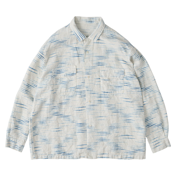 OLD FRANCE INDIGO PRINT LONG SHIRT