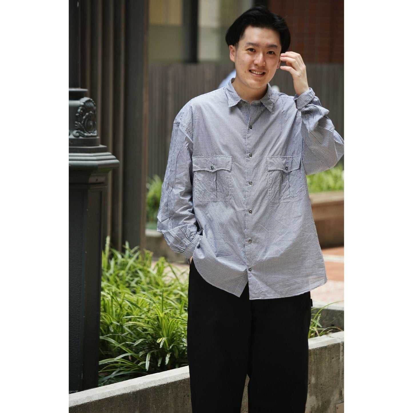 "PC EXCLUSIVE" ROLL UP GINGHAM CHECK SHIRT (PORTER CLASSIC ORIGINAL 140/2 GINGHAM)