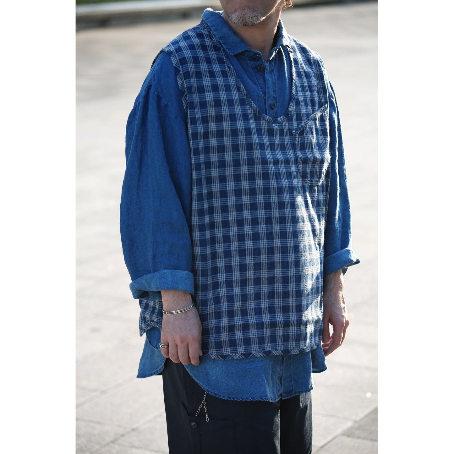 INDIGO LINEN SHIRT JACKET