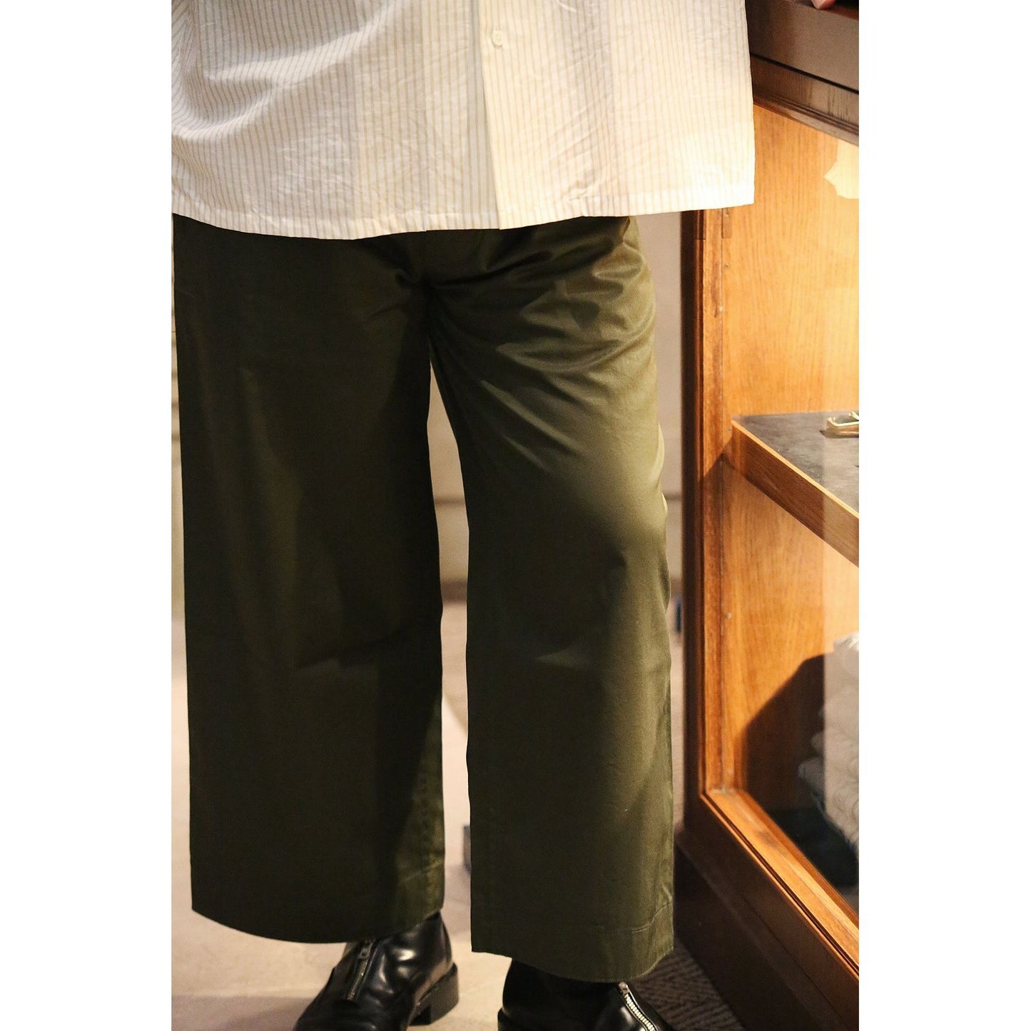 GABARDINE WIDE PANTS