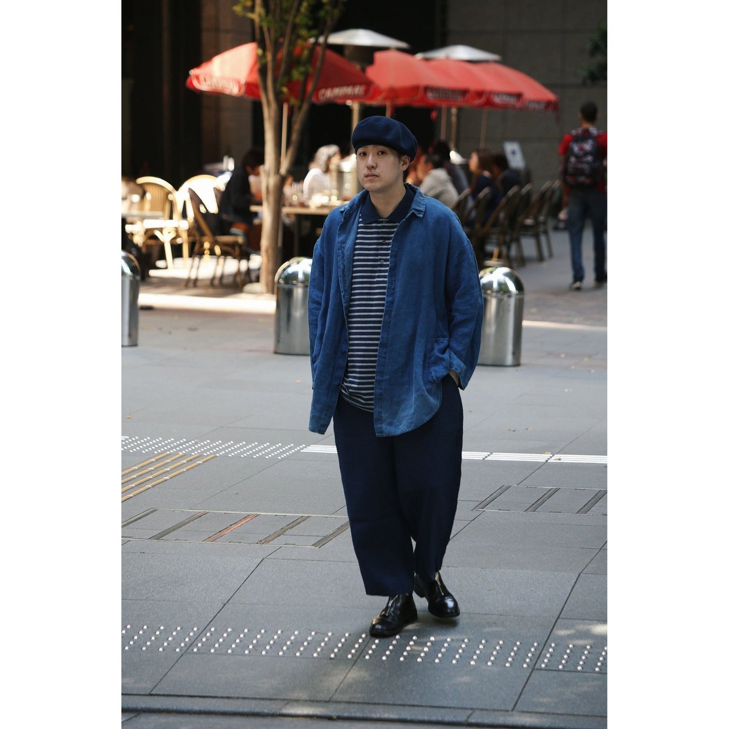 INDIGO LINEN SHIRT JACKET