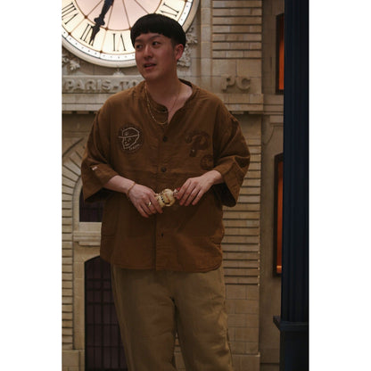 SUVIN GOLD GAUZE BASEBALL SHIRT CUSTOM