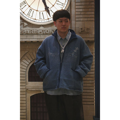 NEW SASHIKO LIGHT OLD HAWAII ZIP UP JACKET