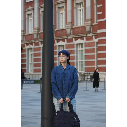INDIGO LINEN SHORT JACKET