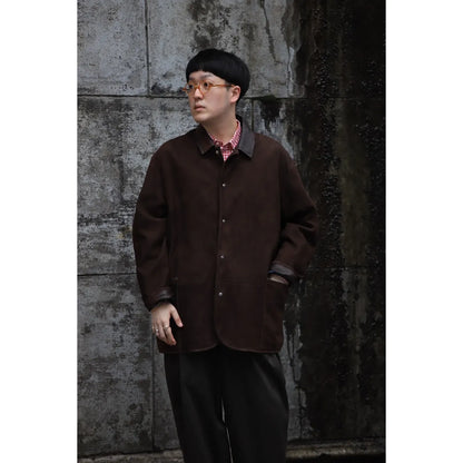 LEATHER SUEDE HORSE RIDING JACKET W / SILVER BUTTONS (ENTREFINO)